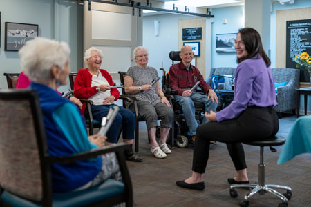 group of seniors having fun