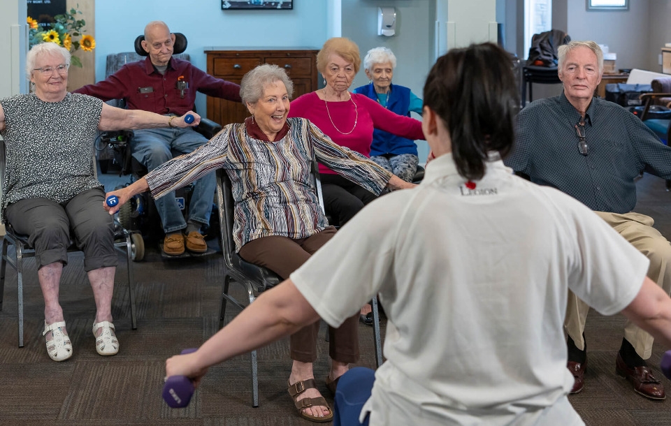 group working out