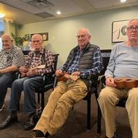 The men of the ukulele band. 